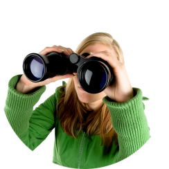 picture of a woman with binoculars visualizing the article about CSR 5 trends in the next years