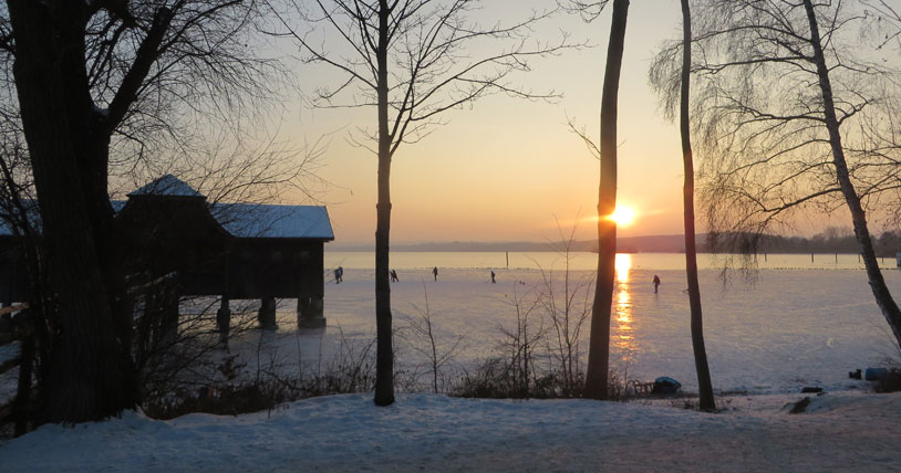 ice skaters on the ammer lake