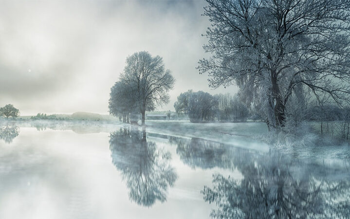 image showing a winter landscape visualizing the blog article about the artificial intelligence for CSR management
