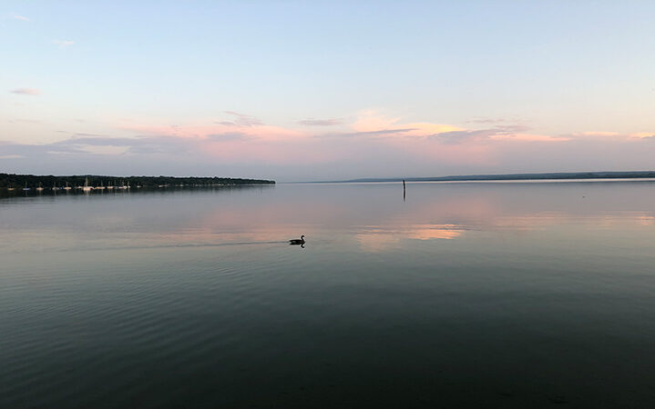 image of a lake visualizing the blog entry about the DJSI Results in 2019