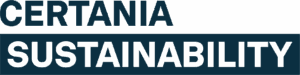 CERTANIA_Sustainability_logo_horizontal_darkblue_RGB Bold text reads CERTANIA SUSTAINABILITY with CERTANIA in smaller font above SUSTAINABILITY, which is highlighted in white on a dark blue background.