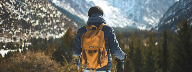 mann vor Alpenpanorma