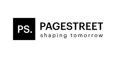 Das Logo besteht aus einem schwarzen Quadrat mit der Aufschrift PS. neben dem fettgedruckten Wort PAGESTREET und der Kleinbuchstaben darunter, die unsere Rolle als Ihr zuverlässiger Partner unterstreichen.